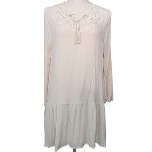 Entro Lacy Boho Dress Off White Size M